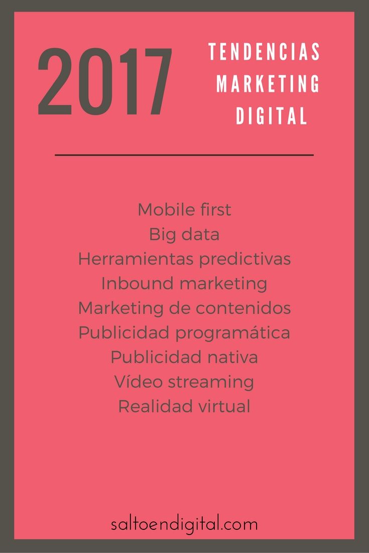 Tendencias en marketing digital 2017